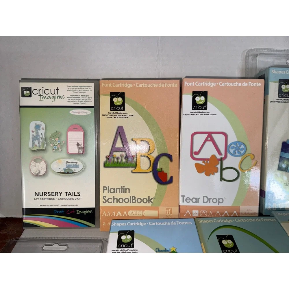 Cricut Cartridge Lot of 20 Shapes Fonts Solutions Imagine Expression Provo Craft